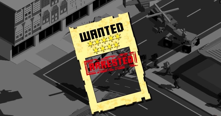 Escape Road 2 game over screen showing the vehicle caught by police